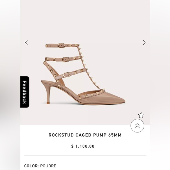 VALENTINO ROCKSTUD Caged Patent Kitten Heels 65MM SZ 39 Poudre/Beige MRP… - Picture 4 of 12